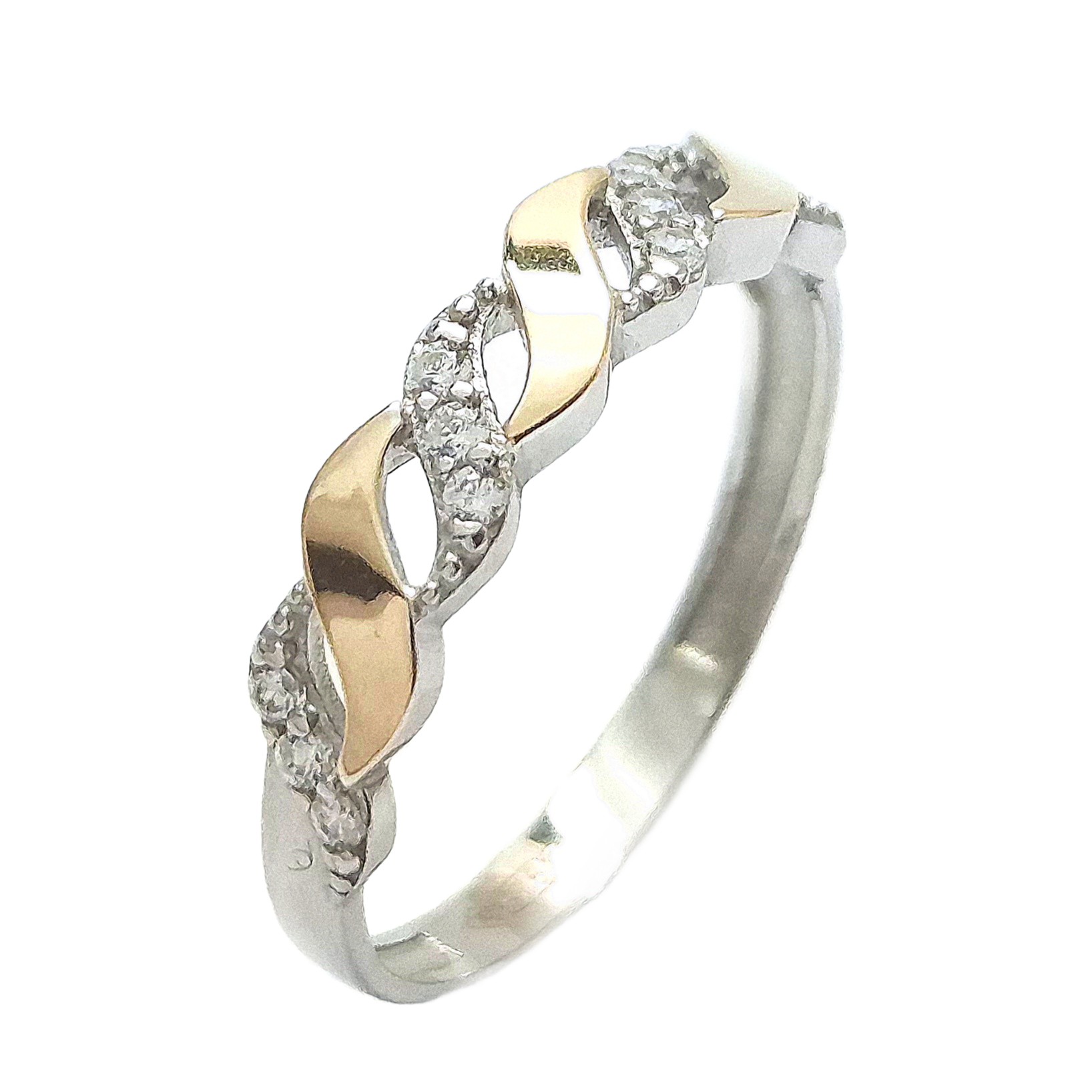 PIERŚCIONEK SREBRNY ZE ZŁOTEM 1581 zdjęcie 2