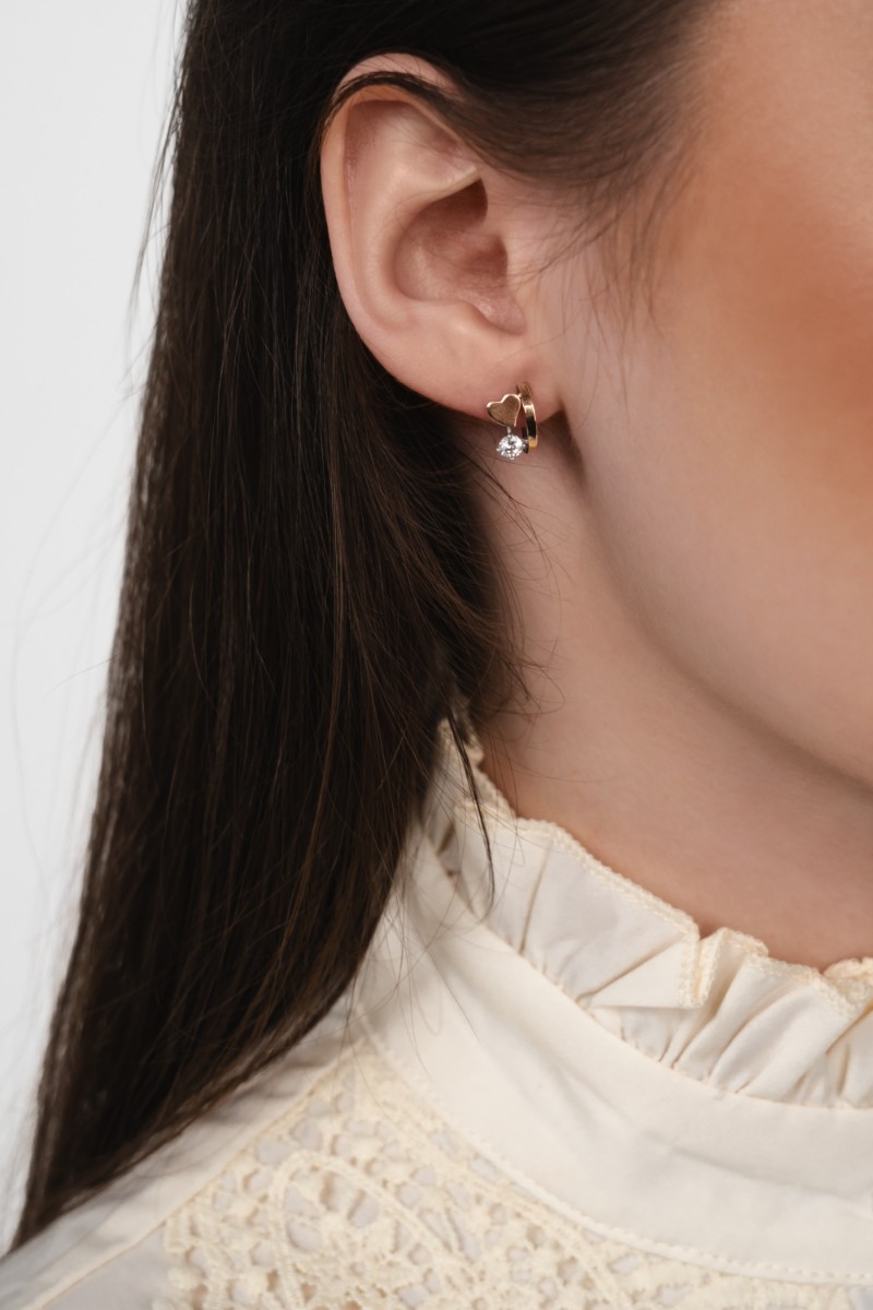 KOLCZYKI SREBRNE ZE ZŁOTEM I CYRKONIAMI 1459.50 zdjęcie 2