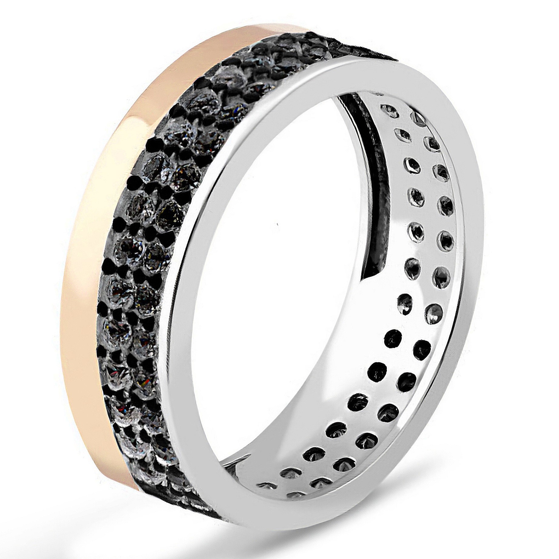 PIERŚCIONEK SREBRNY ZE ZŁOTEM I CYRKONIAMI  158-1 - SIZ - LUX zdjęcie 1